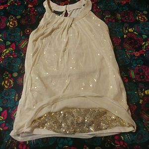 Gorgeous Cream and Gold Top sz L